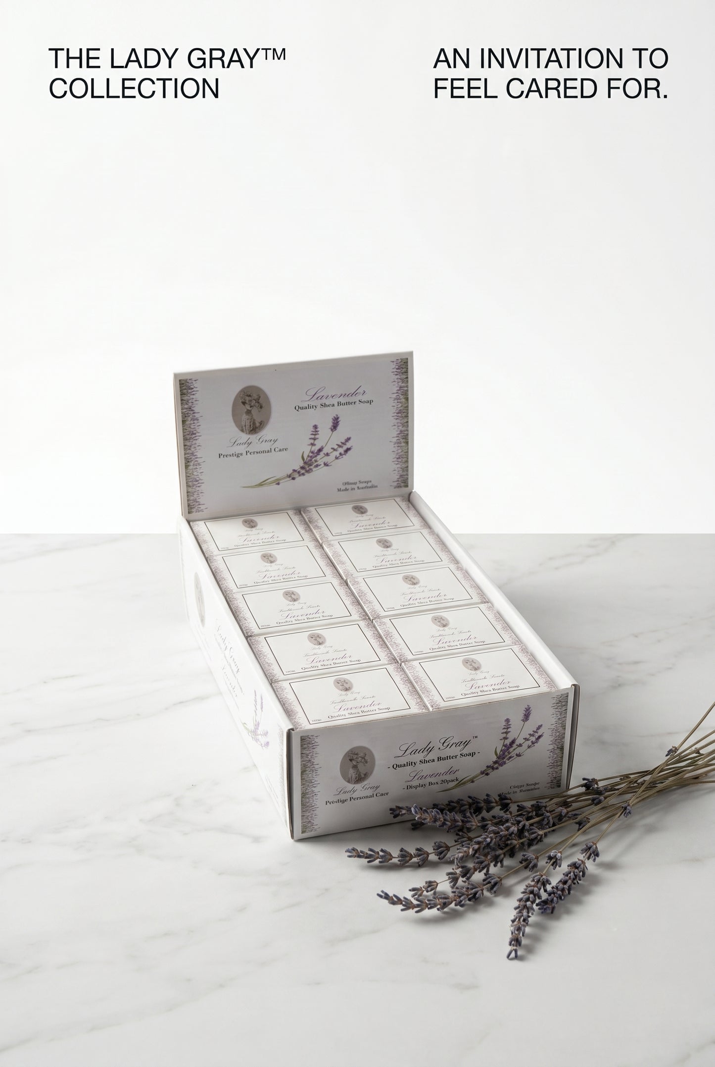 Lady Gray™ - Quality Shea Butter Soap - Lavender - Display Box 20pack