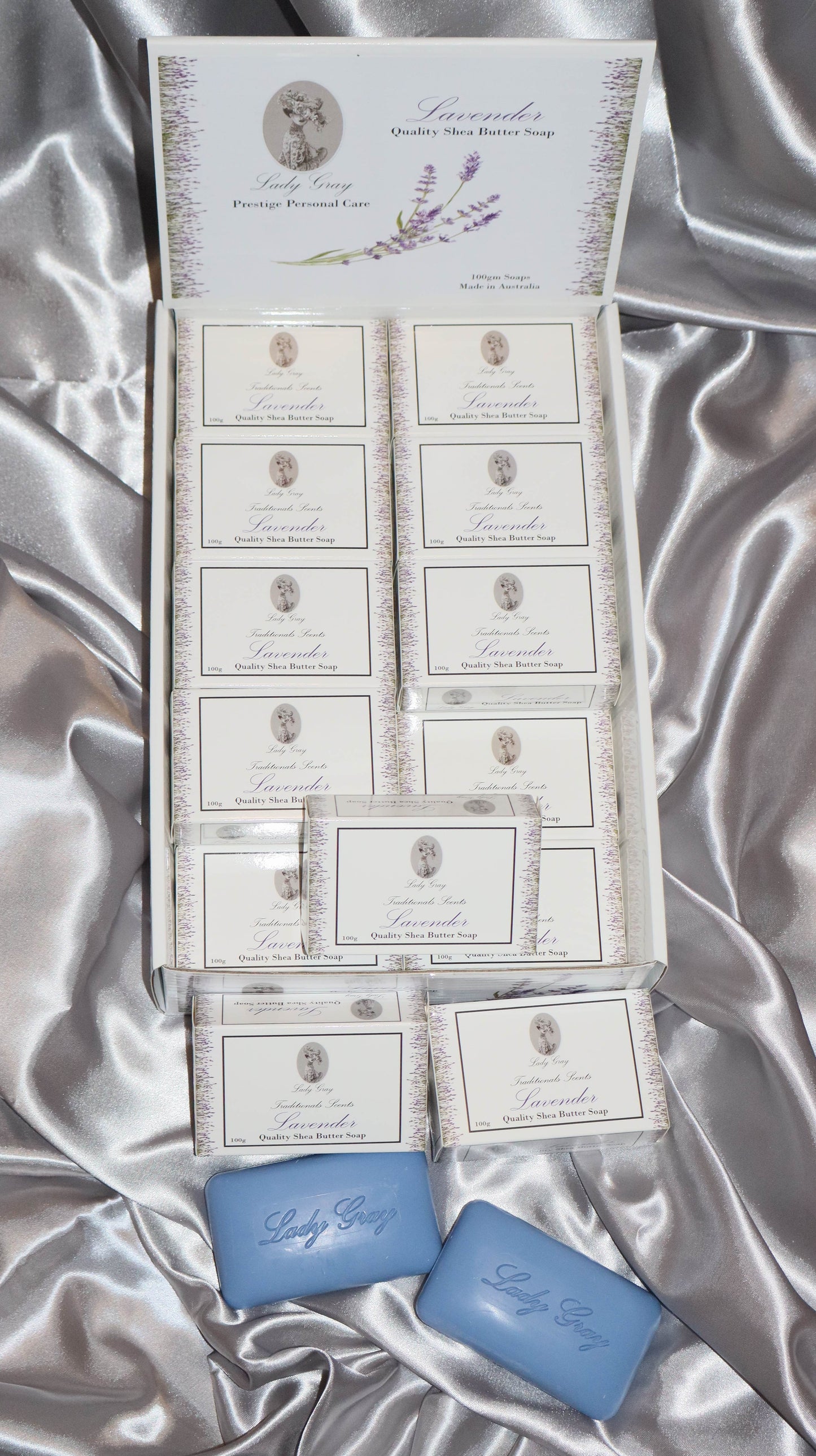 Lady Gray - Quality Shea Butter Soap - Lavender - Display Box 20pack