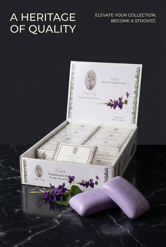 Lady Gray™ - Quality Shea Butter Soap - Violets - Display Box 20pack