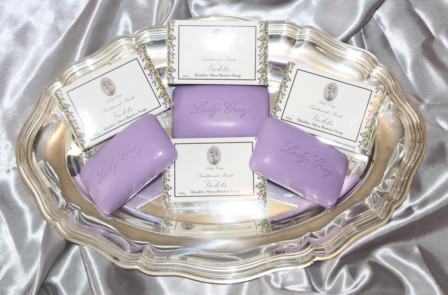 Lady Gray - Quality Shea Butter Soap - Violets - Display Box 20pack