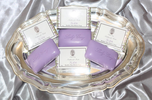 Lady Gray - Quality Shea Butter Soap - Violets - Display Box 20pack