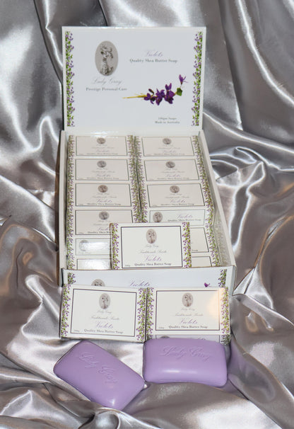 Lady Gray - Quality Shea Butter Soap - Violets - Display Box 20pack
