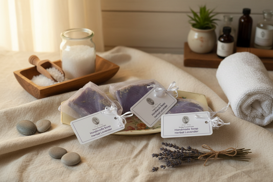 Lavender soap with homely background
